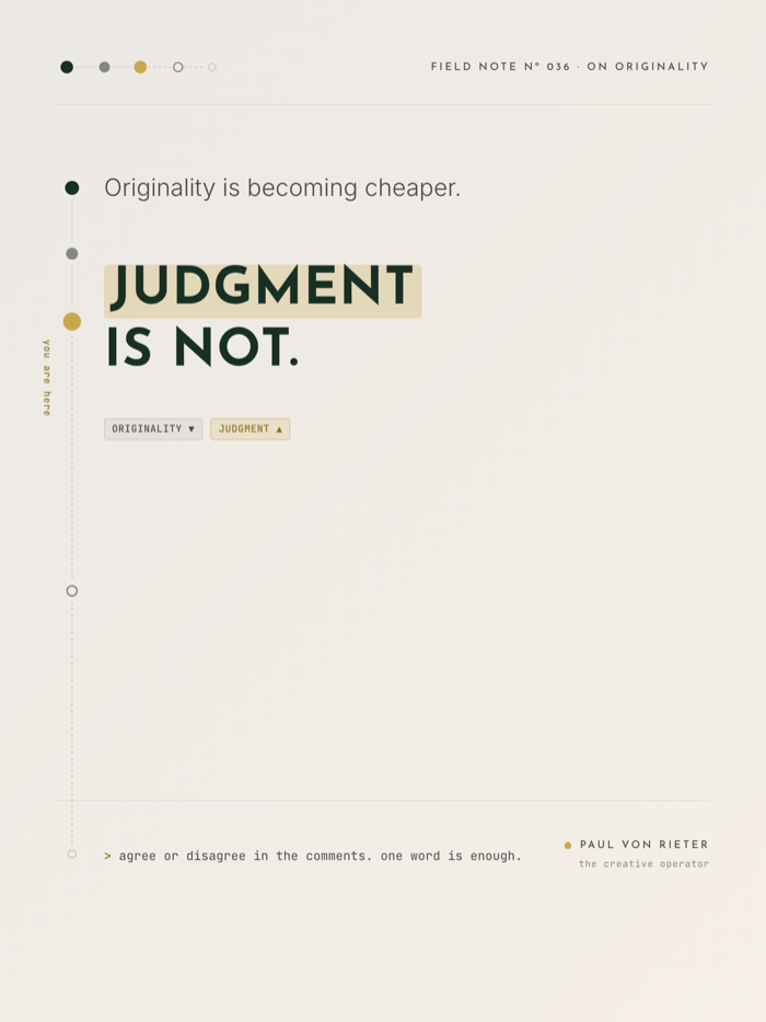 Field note number 036, on originality, as a social graphic